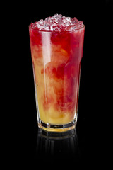 refreshing summer alcoholic cocktail a black background