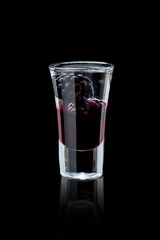Shot cocktail on a black background