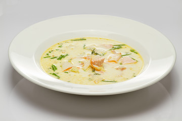 soup with salmon