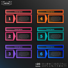 Vector infographic design with colorful square.
