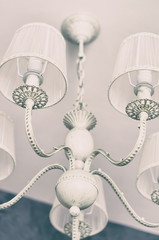 Vintage chandelier, retro toning