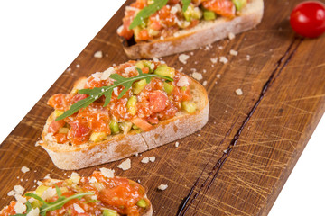 bruschetta with red fish