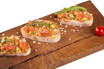 bruschetta with red fish