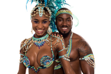 Portrait of samba dance couple.