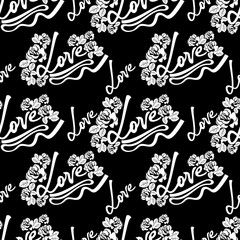 Seamless pattern with single word 