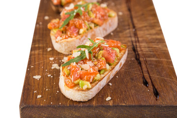 bruschetta with red fish