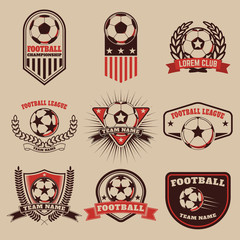 Set of the  football labels, emblems and design elements.