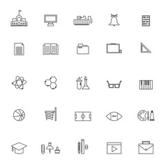 vector School education icon collection  on white background