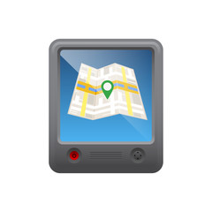 Vector gps navigator with abstract map.