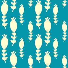 Simple cute floral background with flowers and branches.