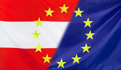 European Flag merged with Austria Flag