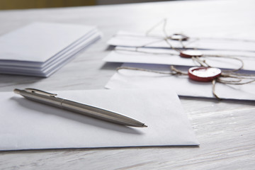 Letters with seal on table