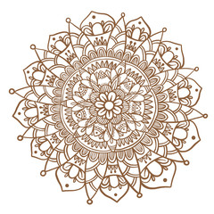 Naklejki  Ręcznie rysowane mandali, ozdobny okrągły ornament.