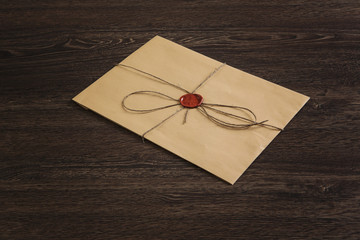 Letter with seal on table