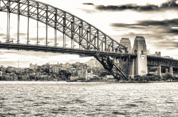 Panoramic view of Sydney Harbour at twilight - NSW, Australia