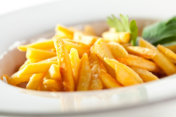 French Fries over White