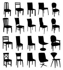 Set of chair silhouettes
