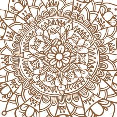 Hand drawn mandala, decorative round ornament.