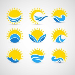 Suns and waves icons