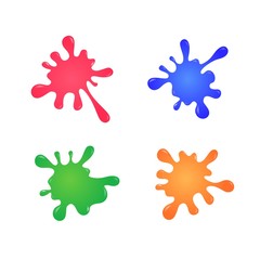 Colored paint splashes