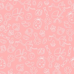 Pink baby shower pattern