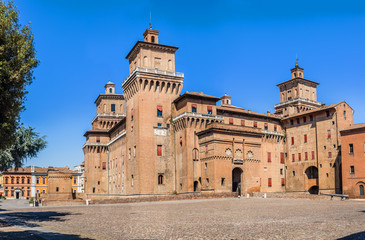 Estense castle of Ferrara. Emilia-Romagna. Italy. - obrazy, fototapety, plakaty