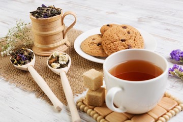 Herbal tea and cookies