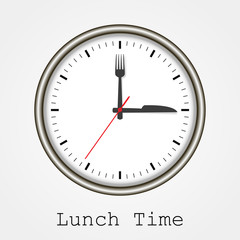 Watch at lunch on a white background