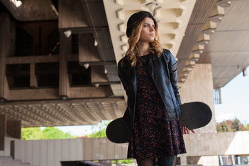 Girl with the skateboard