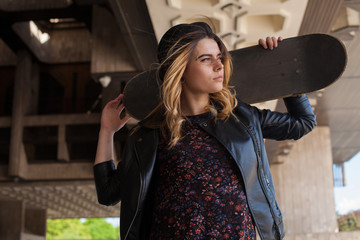 Girl with the skateboard