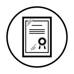 Certificate under glass icon