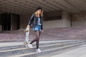 Girl with the skateboard