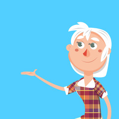 Cartoon girl show with hand cartoon vector