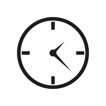 Clock icon in flat design on white background