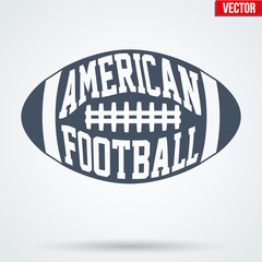 Fototapeta premium Sports symbol ball of American football with typography