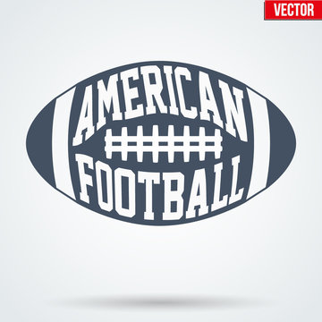 Sports symbol ball of American football with typography