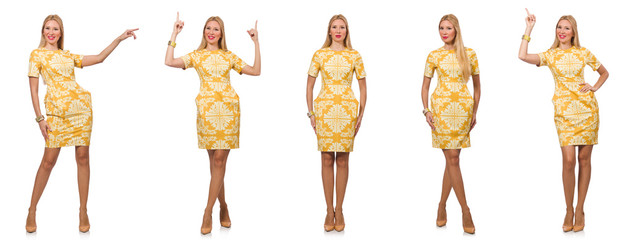 Composite photo of woman in various poses