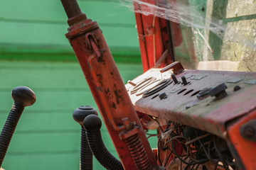 Old red metal dasboard