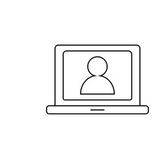 User laptop outline icon illustration