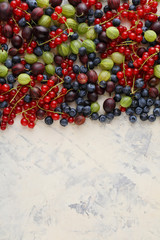 Berries background with free space