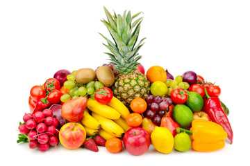 Naklejka na ściany i meble Collection juicy fruits and vegetables