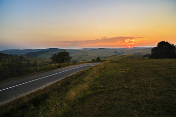 a beautiful mountain road in Fagaras mountains Romania
