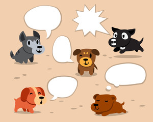 Cartoon dogs with white speech bubbles