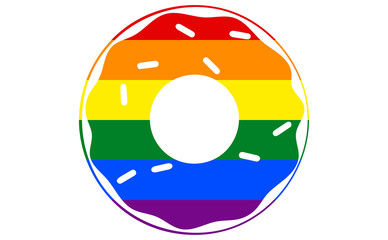 Colourful, Rainbow Donut
