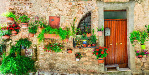 Fototapeta na wymiar Most beautiful villages of Italy series - Spello in Umbria with