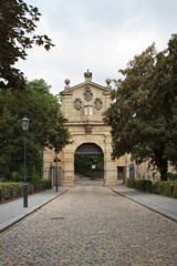 Fototapeta na wymiar The Leopold Gate, the entrance to the fortress Vysehrad. PRAGUE 