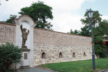 Sights of Prague. St. Sebastian statue 
