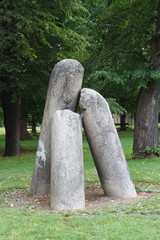 devil's column, Old stone devil's column in Vysehrad in Prague
