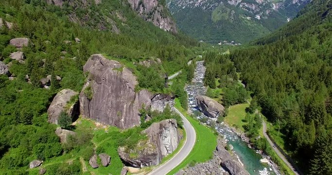 Aerial 4k - Sasso di Remenno - Val Masino - Valtellina (IT)