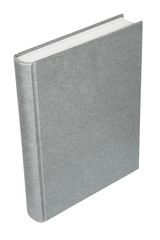 Grey book with blank cover isolated on white background.
